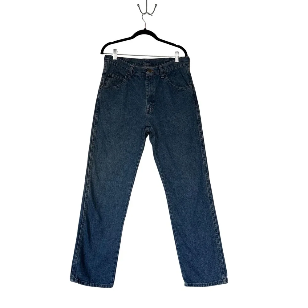 Wrangler 34x32‎ Regular Fit Blue Jeans Men's Straight Leg Y2K Denim Made Mexico